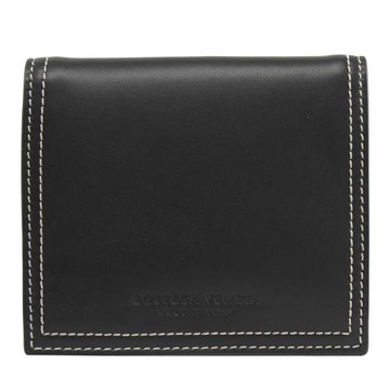 BOTTEGA VENETA 576436 撞色附活動夾零錢短夾.黑/軍綠