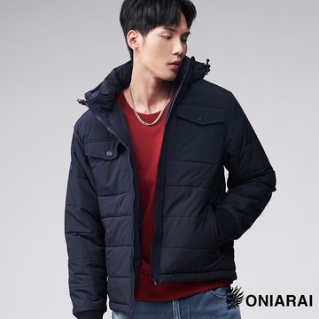 【㊙結帳2件再88折】貼袋細格紋鋪棉外套 - BLUE WAY 鬼洗い