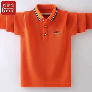 男童春裝上衣中大童長袖t恤翻領潮童10棉9兒童polo衫12翻領15歲