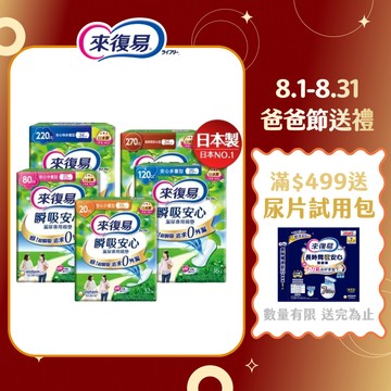 【蝦皮直營】來復易 瞬吸安心漏尿專用棉墊 成人尿片 棉墊 護墊 漏尿墊 尿墊 輕失禁 成人漏尿 成人尿布