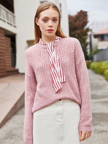 2021秋季新款韓版馬海毛毛衣女薄款針織衫上衣長袖鏤空寬松打底衫