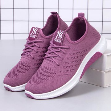 春秋新款老北京布鞋女針織透氣運動鞋舒適軟底媽媽鞋中老年平底鞋