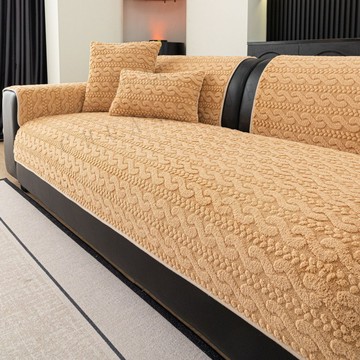 現貨 新款 奶油風 舒棉絨沙發墊 加厚 皮沙發墊套 固定防滑 沙發坐墊蓋布 靠背巾