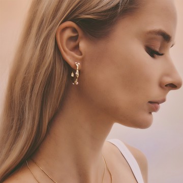 SLOW ROVER｜多重宇宙 流動小珍珠耳環 - 厚鍍18K金 - 耳針款