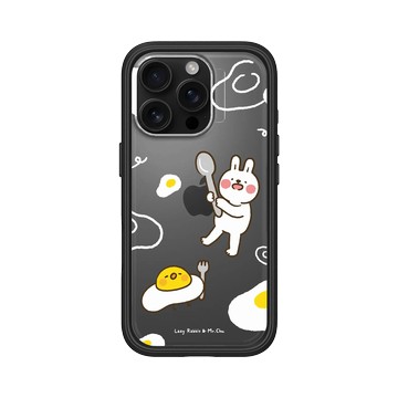 iPhone 16 Pro Mod NX 黑 - 懶散兔與啾先生 Lazy Rabbit and Mr.Chu - 荷包蛋