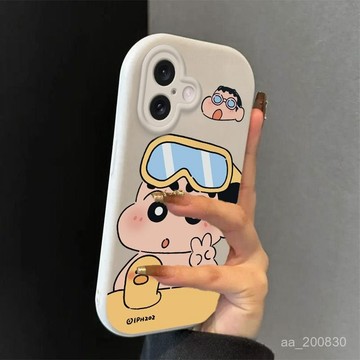 ✨限時下殺✨小黃鴨小新適用蘋果16手機殻iPhone16promax套16plus新款卡通硅膠