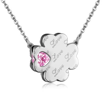 項鍊．幸運草．白鋼．銀色．可戴著洗澡．客製刻字