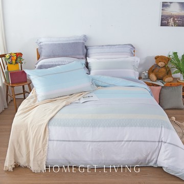 美國棉印花系列 / 四件式兩用被床包組 / 盛夏海洋