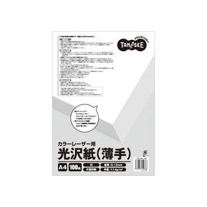 (まとめ) TANOSEE カラーレーザープリンター用 光沢紙 薄手 A4 1冊（100枚） 〔×30セット〕〔代引不可〕