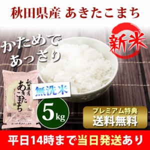 新米 米 無洗米 5kg 秋田県産 あきたこまち 令和5年産 お米 5kg プレミアム特典 送料無料 北海道・沖縄配送不可 即日発送 クーポン対象