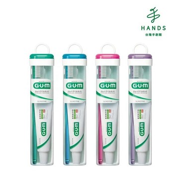 【GUM】牙周護理隨行組 牙刷中毛1支+牙膏22g｜台隆手創館