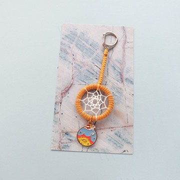 【限量】小宇宙丨禮物 Handmade 手作 捕夢網 包包吊飾-星空橘