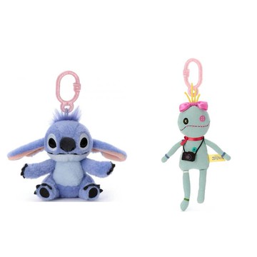 小禮堂 Disney 迪士尼 史迪奇 絨毛吊飾娃娃 (塑膠扣)