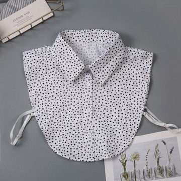 [巴黎精品] 現貨+預購 假領子襯衫領片-白色星星印花棉質女裝配件3色a1gg22