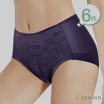 【素肌良品】凡爾賽 玫瑰蕾絲 無痕 透氣 氧化鋅抑菌內褲(6件組SJ80830)