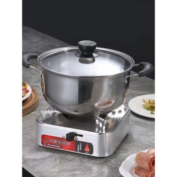 商用飯店酒樓加厚鋁合金小火鍋四方酒精爐干鍋宿舍鍋仔戶外便攜