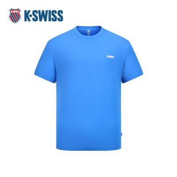 K-SWISS 短袖T恤 T-SHIRTKC7522MCTS09 休閒 男上衣 鈴花藍色 1011554-428