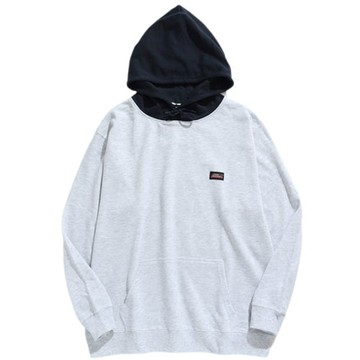 【DICKIES】日本限定 2478-2403 布章LOGO 毛巾布 帽T (拼色雪灰)