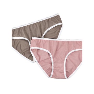 棉元素女士2條裝內褲純棉中低腰簡約舒適純色棉質女生三角褲LM630