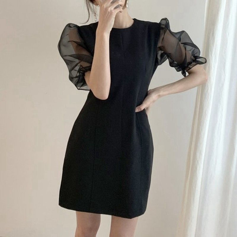 ワンピドレス レースパフ袖ミニドレス パフ切替えワンピース ワンピース ミニドレス ショート丈 半袖 パフスリーブ チュール 通販 Lineポイント最大get Lineショッピング