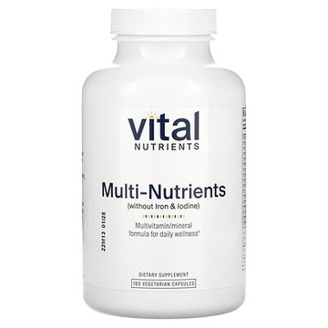Vital Nutrients, 多營養素（無鐵和碘），180 粒素食膠囊