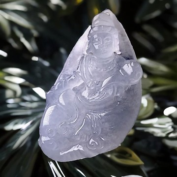 【屬龍蛇本命佛】冰種精雕普賢菩薩項鍊| 天然緬甸A貨翡翠| 送禮