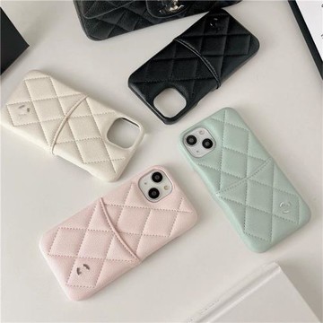歐美小香風iPhone16Promax蘋果11奢華皮質12菱格放卡名媛13手機殼