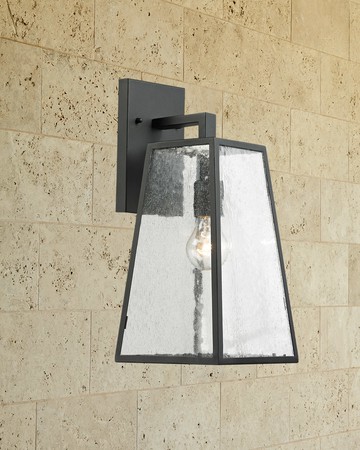Meditterano Collection 1-Light Outdoor Sconce in Textured Matte Black