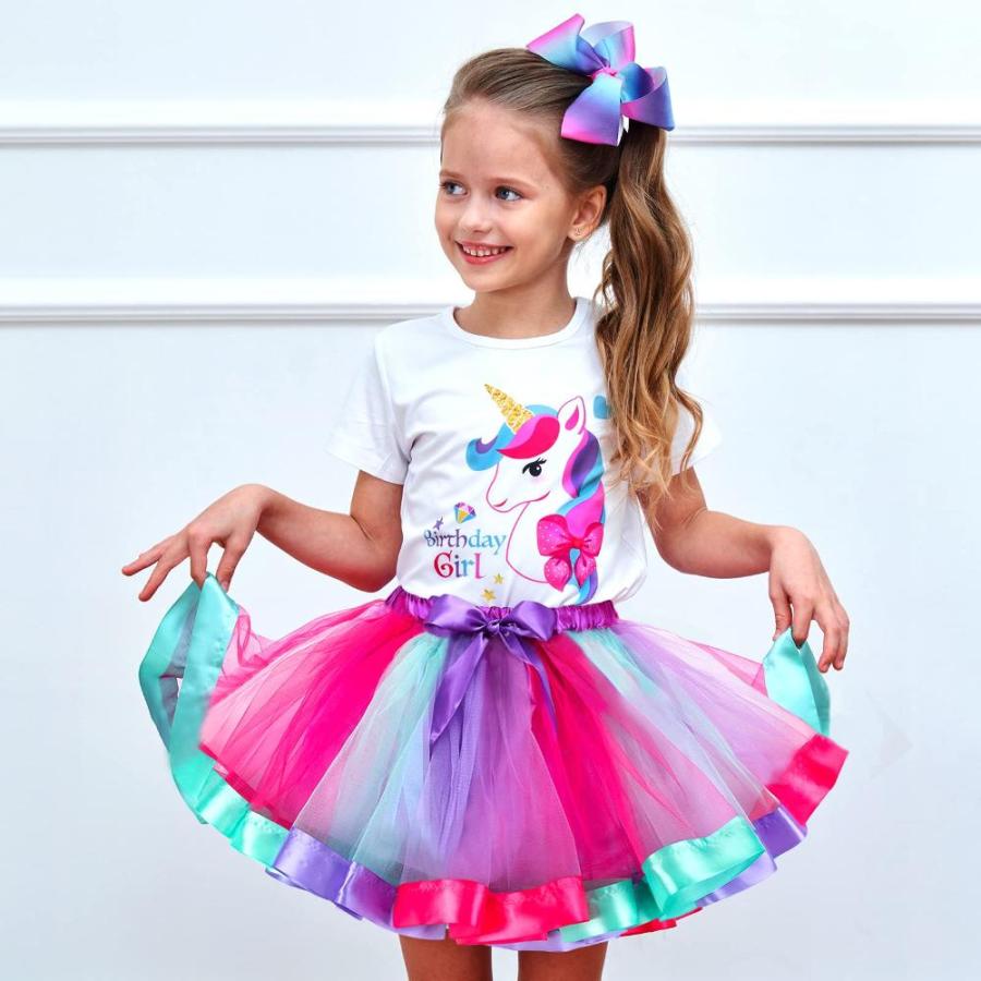 Doctor Unicorn Birthday Girls Outfit Set Tutu Skirt Dress, Unicorn Shirt,  Headband & Satin Sash