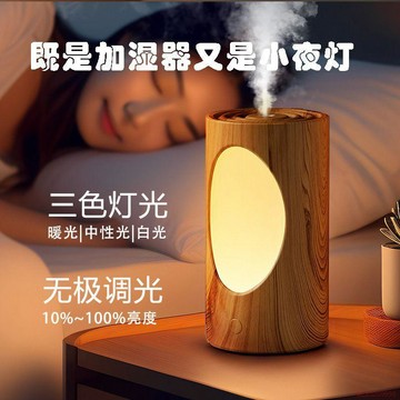 精選好物🌈充電補水USB臥室家用靜音新款柔光加溼器大容量樹洞夜燈加溼器