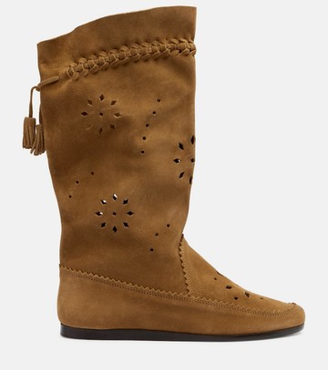 Isabel Marant Welky laser-cut suede mid-calf boots