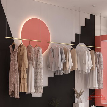 可調節服裝店吊架展示架上墻貨架壁掛式側掛吊頂懸掛婚紗店掛衣架