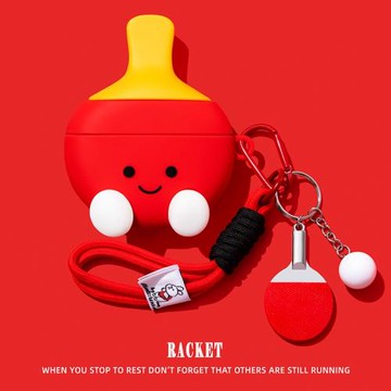 適用airpodspro2保護套airpods4保護殼3三代aipods蘋果藍牙耳機套盒airpod硅膠ipod軟殼pro3二代可愛乒乓球拍