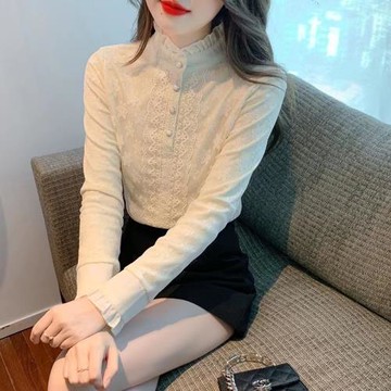 蕾絲打底衫女春秋季2025新款高級感內搭襯衣時尚洋氣時髦小衫上衣