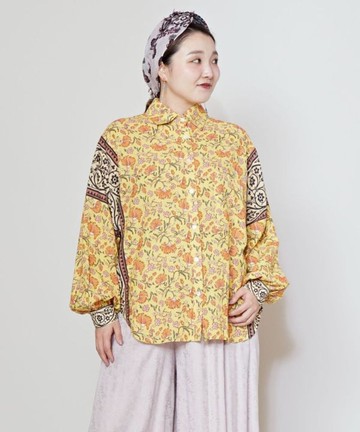 【熱門預購】漫步午後花卉花影版畫印花襯衫(4色) IKH-5108