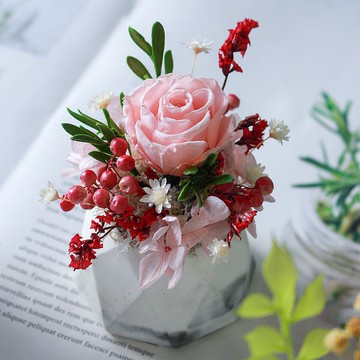 石膏擴香桌花-主花不凋花款 香氛擺飾 永生桌花 辦公療癒小物