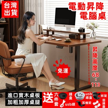 免運-台灣12h出貨 發票保固 實木桌板 碳鋼桌腿 送禮包 可昇降電腦桌 昇降電競桌 昇降辦公桌 電腦桌 辦公桌 電競桌