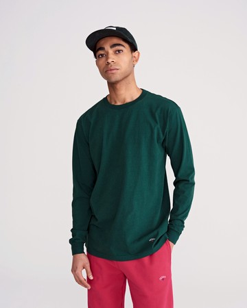 Noah Recycled Cotton Long Sleeve Tee Forest Green / M