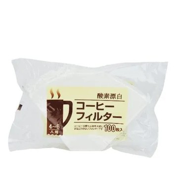 日本製 103漂白咖啡濾紙(4-6人用) 100枚*2袋 (HG3255-3W)