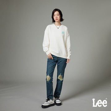 Lee 女款 401 中腰標準小直筒牛仔褲 中藍洗水｜Modern