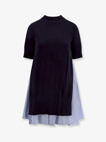 Cotton dress with fabric inserts - SACAI - gender_Woman