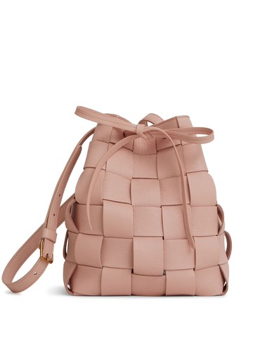 Mansur Gavriel - mini Upcycled Woven bucket bag - women - Calf Leather - One Size - Pink