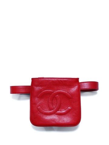 CHANEL Pre-Owned - 1985-1993 CC-stitch belt bag - women - Caviar Leather - One Size - Red