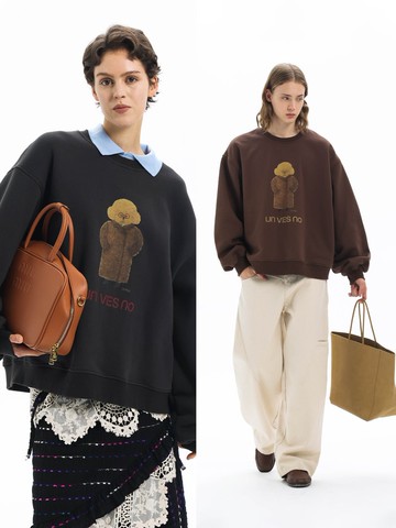 三合一功能自發熱抗菌抗靜電趣味小狗印花加絨衛衣Unvesno(UN)