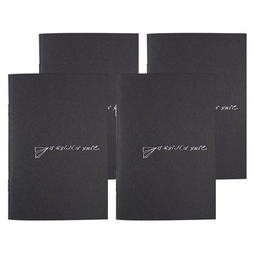 conifer 綠的事務 70紙跡系列 騎馬釘筆記本 50K 方格款 - 墨刻書影  2組  黑色