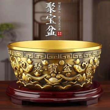 臺灣出貨🎊特大號聚寶盆純銅擺件沈萬三同款中式實心家居客廳玄關家用聚財款大減價🎁
