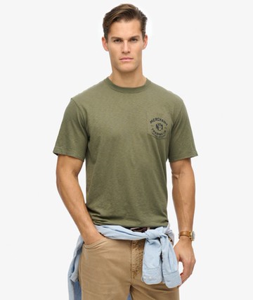 Superdry Men's The Merchant Store - Graphic T-shirt Green Size: M