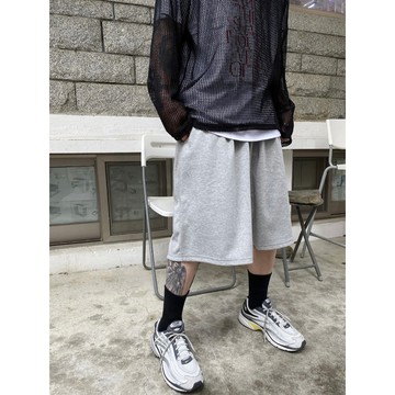 【PORY STORE MADE】現貨 2.0韓國 太空棉 素面重磅七分褲 寬鬆 實拍 休閒短褲 棉短褲 男女皆可