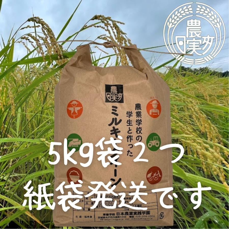 農業学校が作ったミルキークイーン10kg　無洗米　白米　精米　7分づき　3分づき　精米したて　 5kg ×2　米