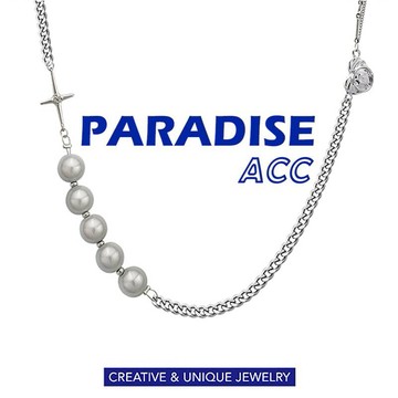 PARADISE 爱心星星珍珠項鍊 設計感 氣質鎖骨鏈